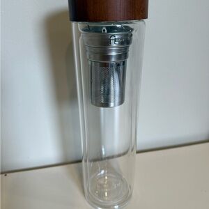 Glass Tea Infuser Bottle with Wood Lid